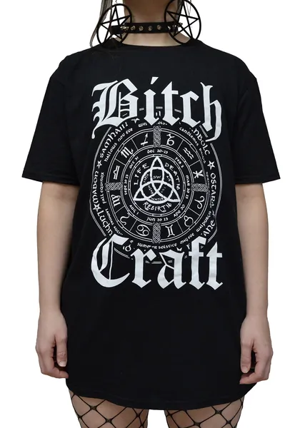 Gothic Symbol Bitch Craft T Shirt - Alternative Occult Clothing for Women by Luna Cult
