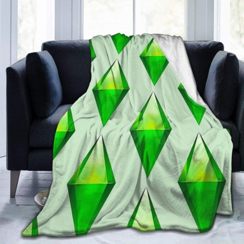 Meiya-Design Fleece Blanket 50" x 60"- The Sims Plumbob Home Flannel Fleece Soft Warm Plush Throw Blanket for Bed/Couch/Sofa/Office/Camping