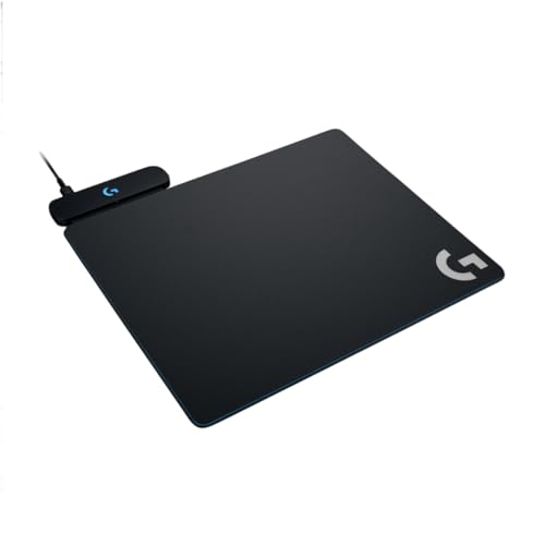 Logitech G POWERPLAY Wireless Charging System for G502 LIGHTSPEED, G502 X PLUS, PRO X Superlight Gaming Mice & more, Wireless Charging Mouse Pad for PC/Mac, in Cloth + Hard Mousepads - Black - M