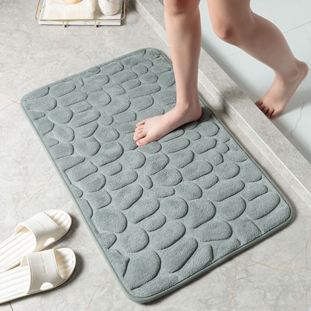Cobblestone Bathroom Mat - Grey / 15.7" x 23.6" (40x60cm)