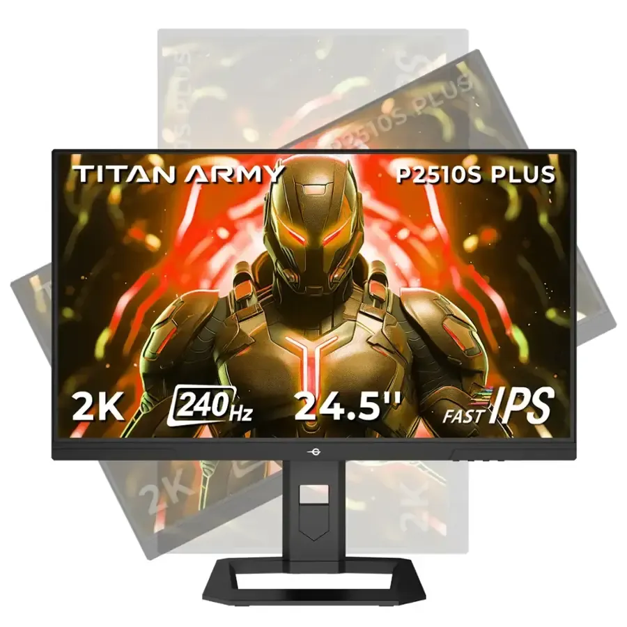 Titan-army - P2510S PLUS 24.5 Inch Gaming Monitor, 240Hz 1440P QHD(2560×1440), Fast IPS, 240Hz, 1ms, Adaptive Sync, 123% sRGB HDR - Black
