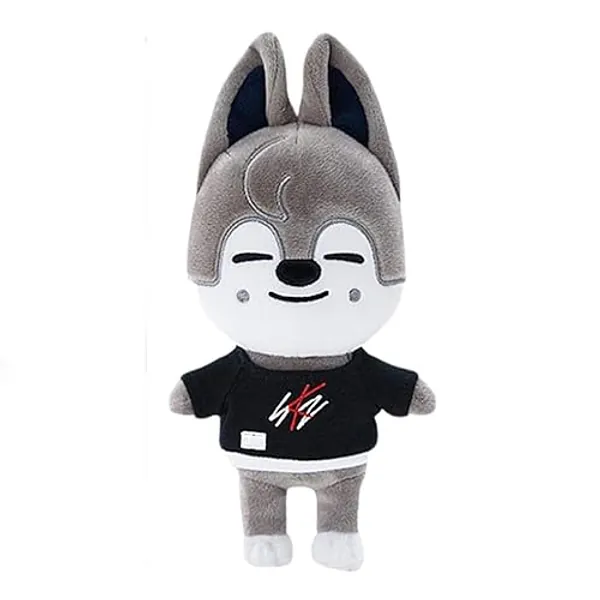 Gonii Cute Anime Plush,9.8in Plush Toys,Creative Soft Stuffed Cartoon Plush Toy Gift Toys for Kids Fans(Wolf Chan)