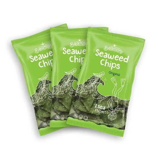 Seamore - Seaweed Chips - 3 x 135g | l tortillachips met zeewier | veganistisch, glutenvrij, duurzaam