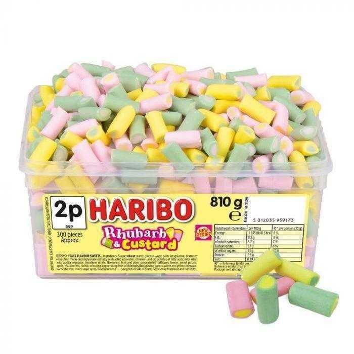 Haribo Rhubarb & Custard 810g Tub | Default Title