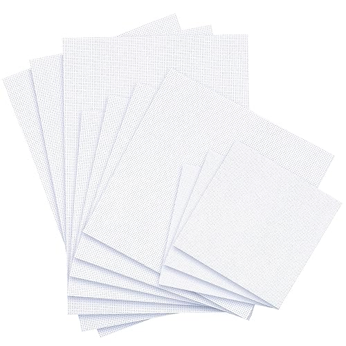 MAMUNU 10 Pieces Reserve Aida Cloth 14 Count White Cross Stitch Fabric, Including 3 Pieces 30 × 45 cm, 4 Pieces 30 ×30 cm and 3 Pieces 20 x 20cm for Embroidery - 10pcs