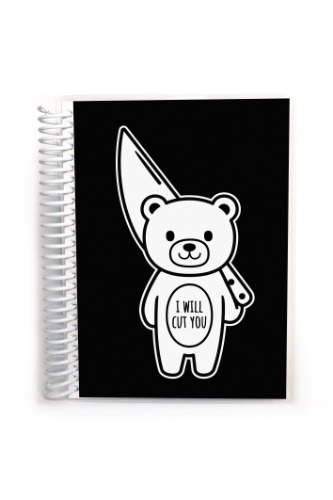 Bullet Journal - I Will Cut You Mood Bear - Dot Grid