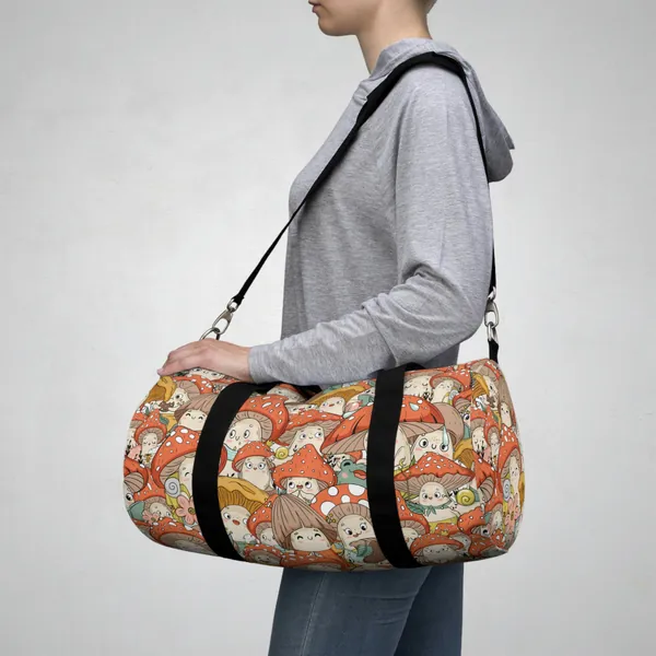 Kawaii Mushrooms Duffel Bag - Gym Bag for Anime Fan - Chibi Bag - Gift for Athlete - Kawaii Cute Bag - Traveler Bag - Anime Gift Idea