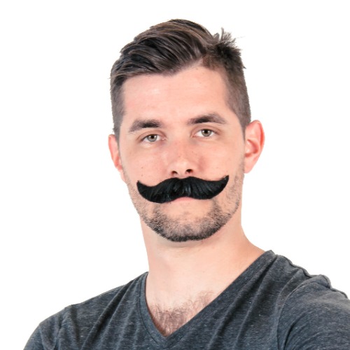 Adult Deluxe Handlebar Mustache Costume Accessory - 