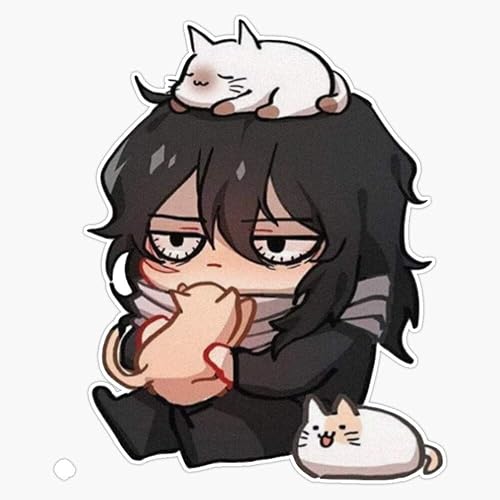 Leyland Designs Cat Dad Aizawa Sticker Outdoor Rated Vinyl Sticker Decal for Windows, Bumpers, Laptops or Crafts 5"