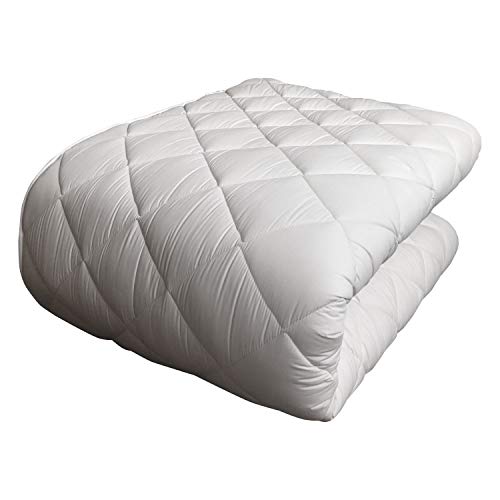 FULI Japanese Futon Mattress, 100% Cotton, Foldable & Portable Floor Lounger Bed, Roll Up Sleeping Pad, Shikibuton, Made in Japan (White, Full) - Full (75"L x 55"W x 2"Th)