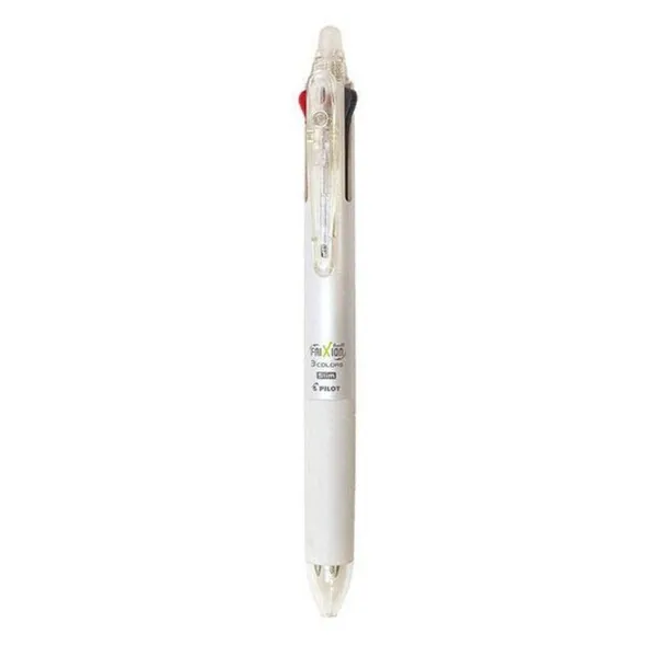 Japanese Pilot FriXion Erasable Tricolor Pen by Multitasky - Pearl White / Pen