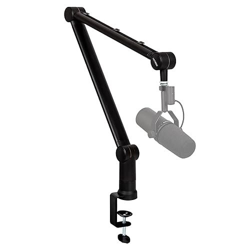 IXTECH Boom Arm - Adjustable 360° Rotatable Microphone Sturdy Stainless Steel Mic Desk, Table Stand Foldable Scissor Stable Mount Arms for Radio Studio, Podcast, Gaming - 1 HERO