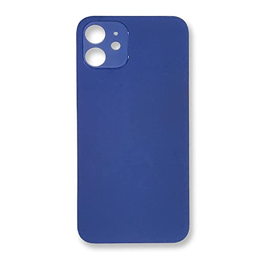 Rückseite Rahmen kompatibel für iPhone 12 Back Cover Glas Schwarz Weiß Blau (Blau) - blau