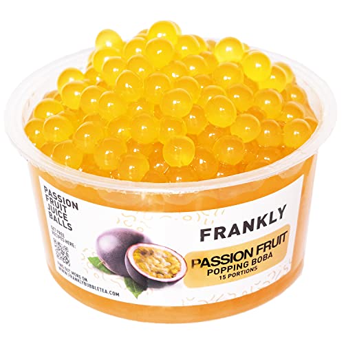 FRANKLY Popping Boba - Für Bubble Tea, Joghurt, Kuchen und Desserts (Passionsfrucht, 450g)