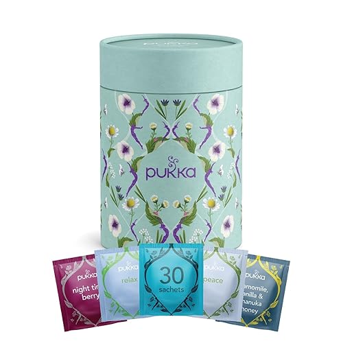 Pukka Calm Herbal Tea Selection Gift Set Box, Ideal Gifts For Women & Men, Birthday, Anniversary & Self-Care, Perfect for Bedtime, 30 Tea Bags, 5 Delicious Flavours - Calm Organic