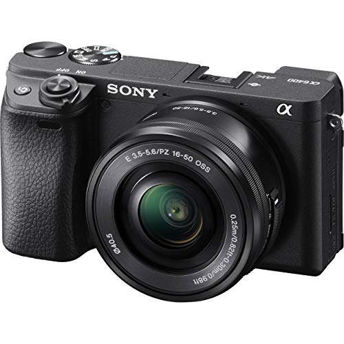 Sony Alpha a6400 Mirrorless Camera: Compact APS-C Interchangeable Lens Digital Camera with Real-Time Eye Auto Focus, 4K Video, Flip Screen & 16-50mm Lens - E Mount Compatible - ILCE-6400L/B, Black - w/16-50mm Lens - Base