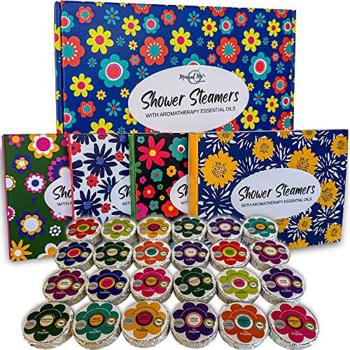 Shower Steamers for Women, MOTHERS DAY Gift for Mom, 24pc Shower Bombs Aromatherapy Gift Set w/Organic Essential Oils. Shower Melts, Bath Bomb for Shower, Birthday, Selfcare Gifts for Wife, Girlfriend - Shower Steamer 24