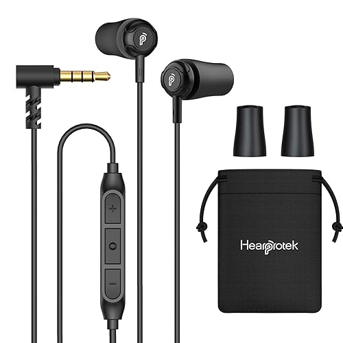 Hearprotek Sleep Earbuds for Side Sleepers, Noise Reduction Sleeping Wired Earbuds with Microphone and Foam Earbud Tips, Perfect for Snoring, Air Travel, Insomnia, Meditation & Relaxation (3.5mm Plug) - 3.5mm Plug