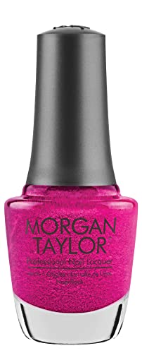 Morgan Taylor Nail Lacquer (High Voltage) Metallic Pink Nail Polish, Finger Nail Polish, Long Lasting Nail Polish, Pink Sparkle Nail Lacquer, Finger Nail Polishes.5 ounce