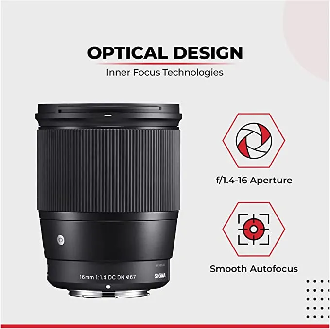 Sigma 16mm f/1.4 DC DN Contemporary Lens for Sony with 64GB Extreme PRO SD Card and Accessory Bundle