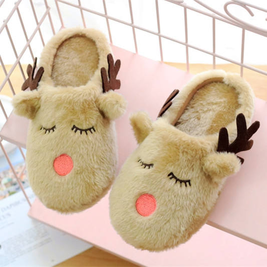 Reindeer Printed Slipper: Festive, Comfortable, Indoor/Outdoor - Multi