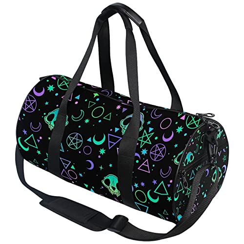 MNSRUU Duffel Bags Magic Skulls Sports Gym Bag Travel Luggage Overnight Bags for Men Women Duffel Bags for Traveling - SKULL 06
