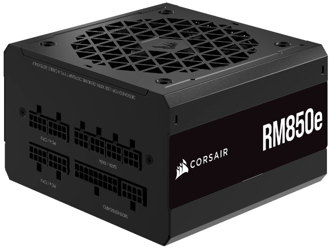 CORSAIR RM850e 2023 Model PC Power Supply Unit 850W PCIE 5.0 Compatible, 80PLUS Gold Certified, ATX 3.0 Certified, Full Modular, 12VHPWR Cable Included, CP-9020263-JP - 850W