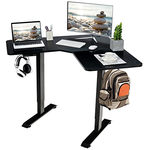 L Shaped Electric Standing Desk,w/ 4 Memory Positions