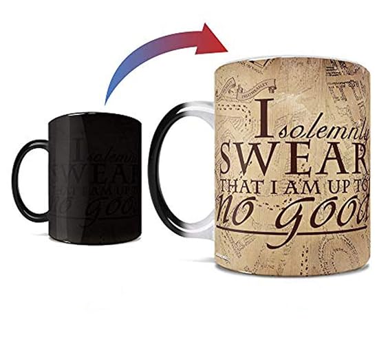 Morphing Mugs Harry Potter - Hogwarts Marauder's Map - I Solemnly Swear - 11 oz Heat Sensitive Mug – Image Revealed With HOT Liquid added! - Officially Licensed Collectible - Marauder's Map