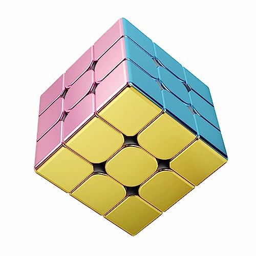 HELLOCUBE Cyclone Boys 3x3 Speed Cube Macaron Magnetic Stickerless Reflective Mirror Reflective, Magic Cube 3x3x3 Puzzle Toys - 3x3 - Macaron