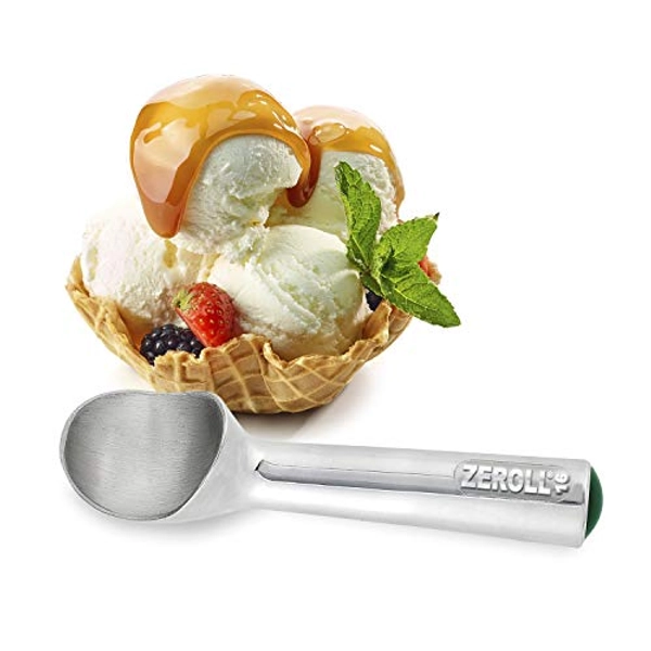Zeroll Original Ice Cream Scoop Unique Liquid Filled Heat Conductive Handle Simple One Piece Aluminum Design Easy Release Made in USA, 2.5-Ounce, Silver - 2.5-Ounce - Silver