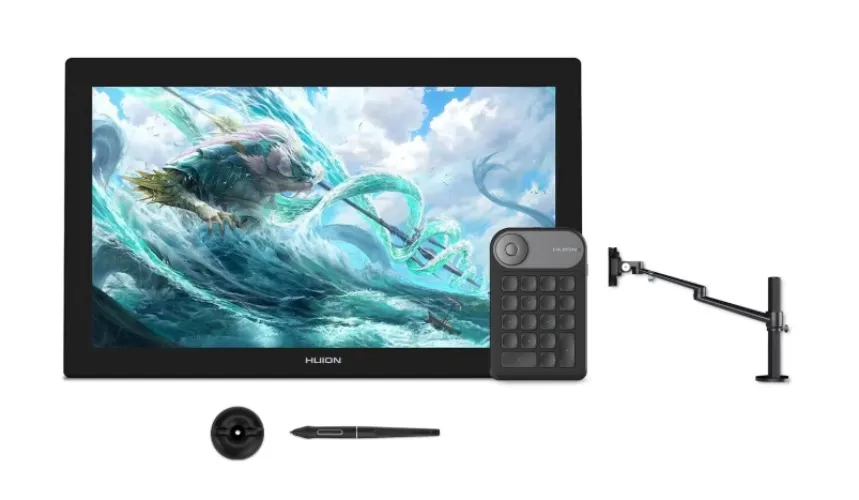 Kamvas Pro 24 (4K) with a Single Monitor Arm ST410