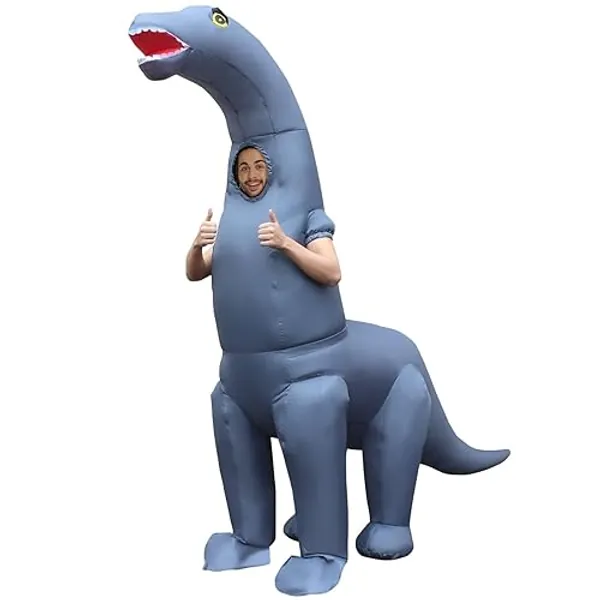 Morph MCGIDI Adults Dinosaur Costume, Men, Cartoon, Blue, One Size