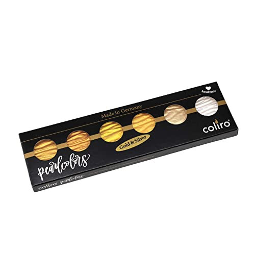 Coliro M600 Artist Mica Watercolor Paint Set – Metallic Watercolor Paints (6-Color Set, 30mm)