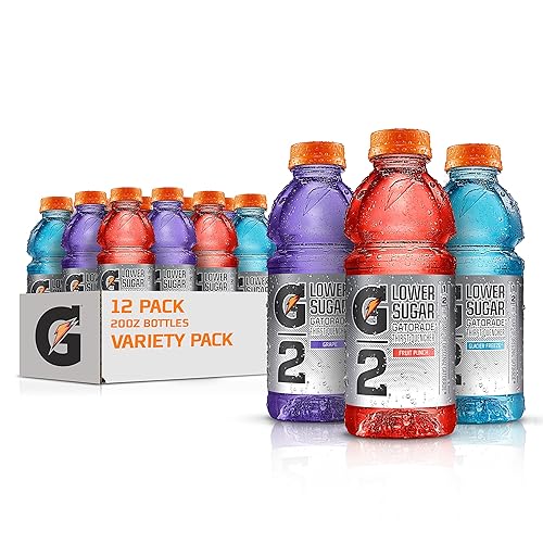 Gatorade G2 Thirst Quencher Sports Drink, Variety Pack, 20oz Bottles, 12 Pack, Electrolytes for Rehydration - G2 Variety Pack - 20 Fl Oz (Pack of 12)
