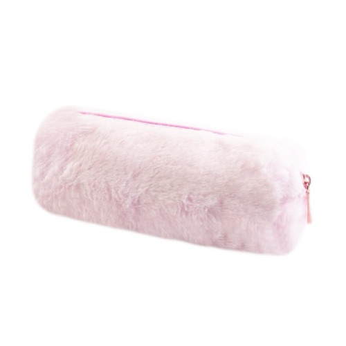 Oneyijun Pencil Cases - Pen Bag Girl Cute Plush Octagonal Pencil Case Makeup Pouch Holder Super Soft Fluffy Faux Fur Barrel Kids Students Stationery Cover Storage Bag for School Office or Home (Pink)