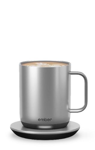 Ember Temperature Control Smart Mug 2, 10 oz, Stainless Steel, 1.5-hr Battery Life - App Controlled Heated Coffee Mug - New & Improved Design - Stainless Steel