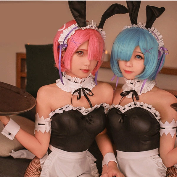 Re:Zero − Starting Life in Another World Ram Rem Bunny Cosplay Costume