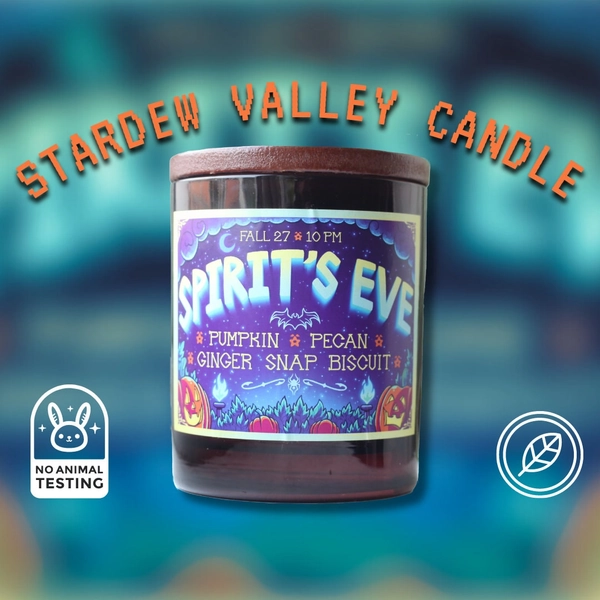 Large Stardew Valley Candle: Spirits Eve | Pumpkin, Pecan & Gingersnap Biscuit (285g/10oz)