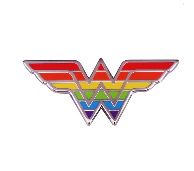 Rainbow Super Hero Woman Pin
