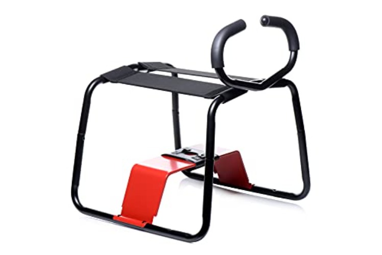 LOVEBOTZ EZ-Ride Bangin Bench with Handles for BDSM Men, Women, Couples, & Solo-Play. Compatible with Suction Cup Dildos. Sturdy & Flexible Elastic Straps. EZ-Ride, Black. - Black - EZ-Ride (Pack of 1)