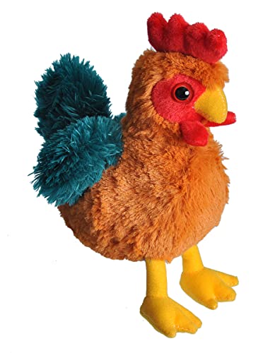 Wild Republic Rooster Plush, Stuffed Animal, Plush Toy, Gifts for Kids, Hug’Ems 7 inches - Rooster