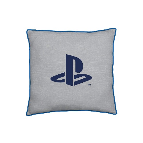 PlayStation Character World Official Square Cushion Pillow | Blue Sony Merch Featuring Classic, Officially Licensed Reversible Two Sided Design, 40 x 40cm PYSBLECU001UK