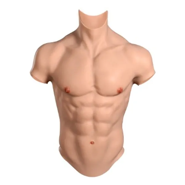 SUAISKR Realistic Silicone Muscle Chest for Cosplay Realistic Male Chest Vest Muscle Simulation Skin