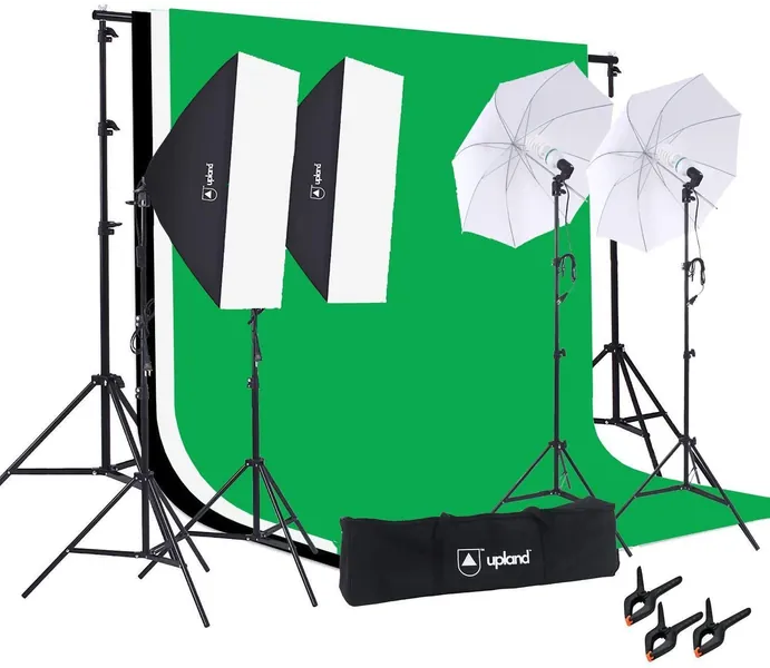 Photography Studio Lighting Kit, 800W 5500K Umbrella Softbox Continuous Light Kit
