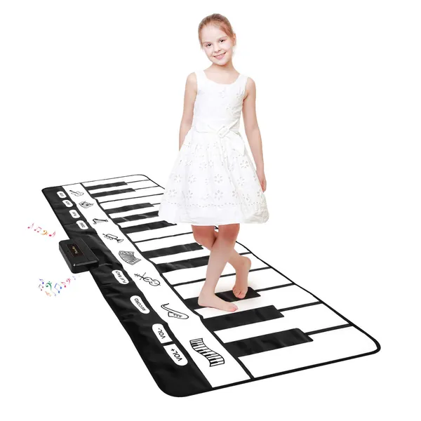 Giant Piano Mat 24 Keys Floor Piano Mat for Kids 71" Musical Keyboard Play Mat Dance and Learn Mat for 3-8 Years Old Boy Girl