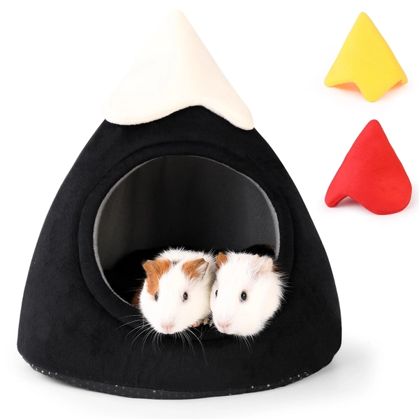 ONEJU Guinea Pig Bed, Guinea Pig Hideout, Rabbit Bed, Bunny Hideout, Guinea Pig Bed for Guinea Pig, Bunny, Hamster, Chinchilla, Ferry, Rabbit and Other Small Pets - Mountain Shape