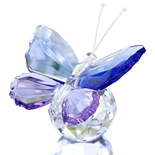 H&D HYALINE & DORA Crystal Cut Butterfly Animal Ornament Decoration for Office Table Home Bedroom
