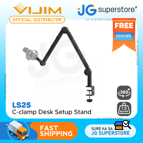Vijim by Ulanzi LS25 C-clamp Multifunction Desk Setup Stand with 1.5kg Load Capacity for Smartphone, Camera, Fill light, Microphone | JG Superstore
