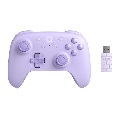 8Bitdo Ultimate 2C Wireless Controller for Windows PC and Android, with 1000Hz Polling Rate, Hall Effect Joysticks and Hall Triggers, and Remappable L4/R4 Bumpers (Purple) - Ultimate 2C - Purple